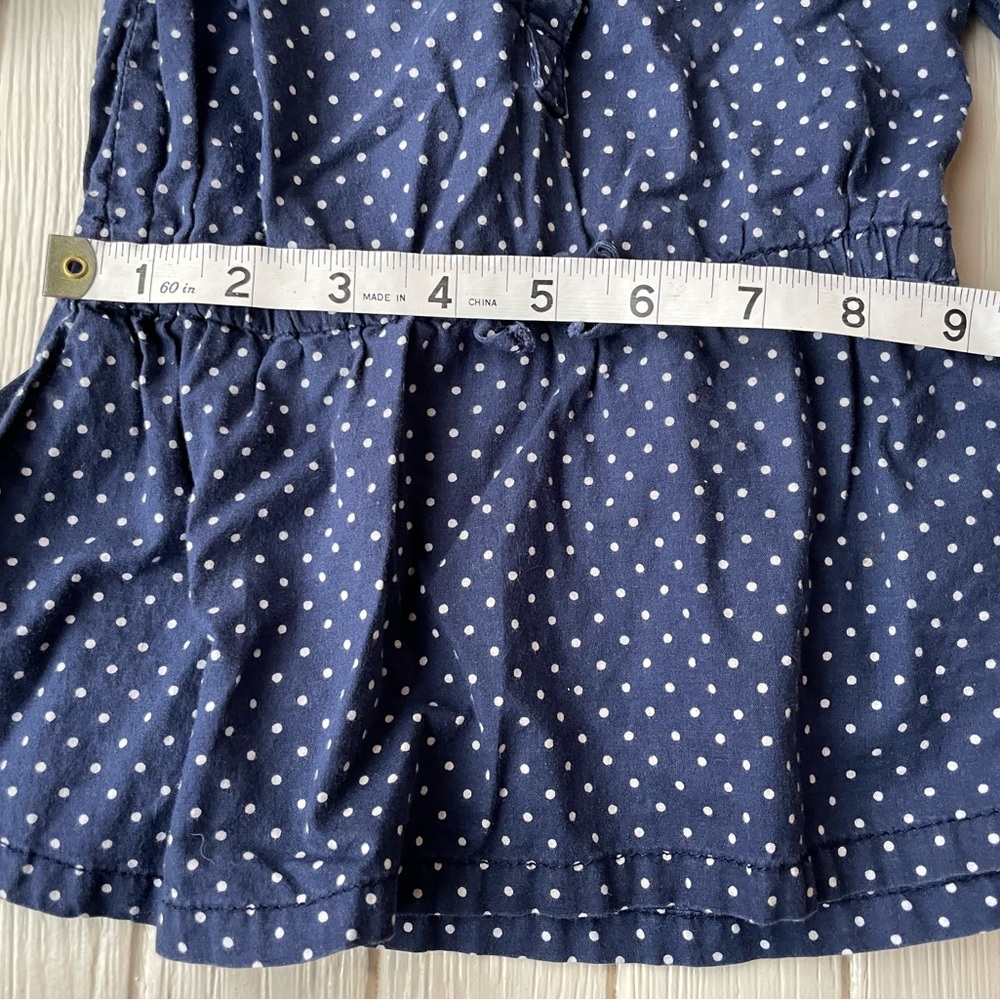 Carters Girls Size 2 Blue Polka Dot Long Sleeve Top button down - Picture 3 of 7